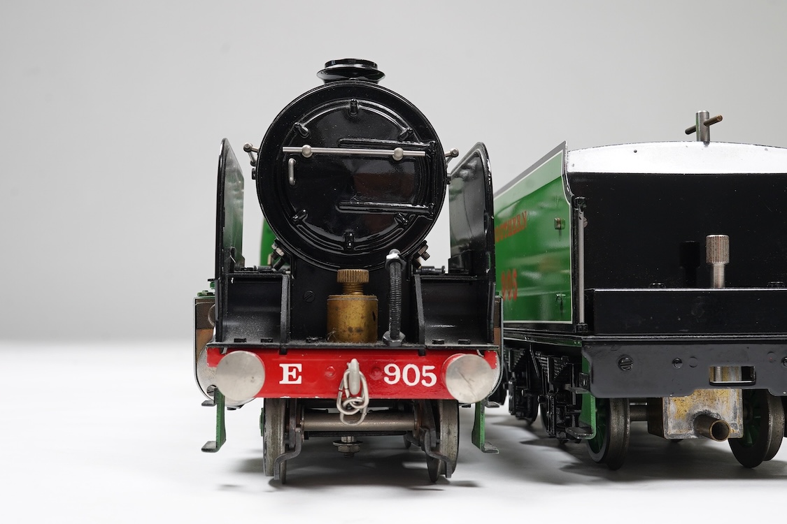 A Gauge One Aster Hobbies live steam Southern Railway Schools Class 4-4-0 tender locomotive, Tonbridge 905, with spirit fired working two cylinder slide valve motion. Together with assembly diagrams and some other paperw
